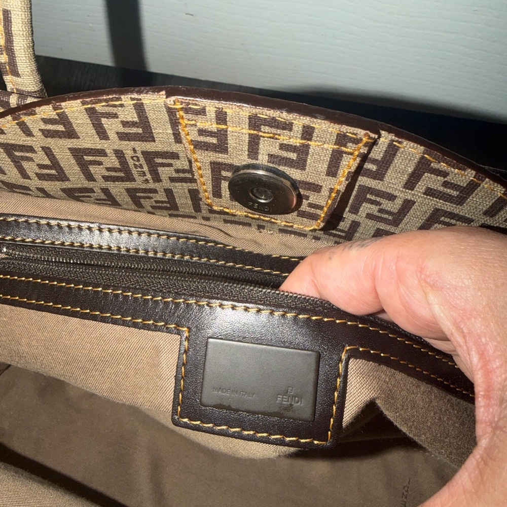 Fendi Zucchino Nylon Grande Pillow Tote FF Print Shoulder Bag Italy - Picture 5 of 7